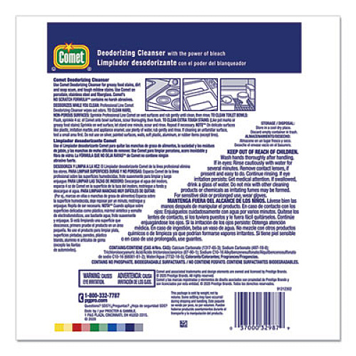 Comet Deodorizing Cleanser with Bleach, Powder, 21 oz Canister (32987EA)