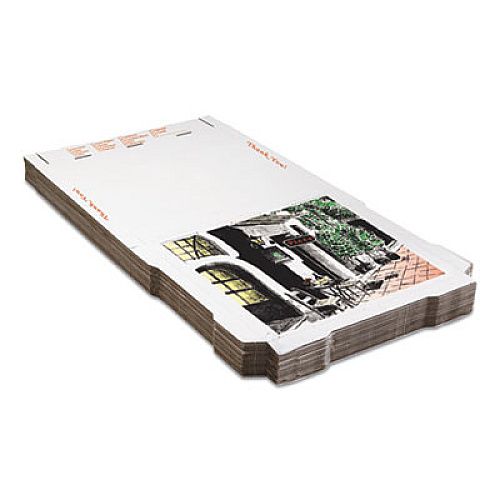 Corrugated Kraft Pizza Boxes, E-Flute, 10" Pizza, 10 x 10 x 1.75, White, 50/Bundle (PZCORE10)