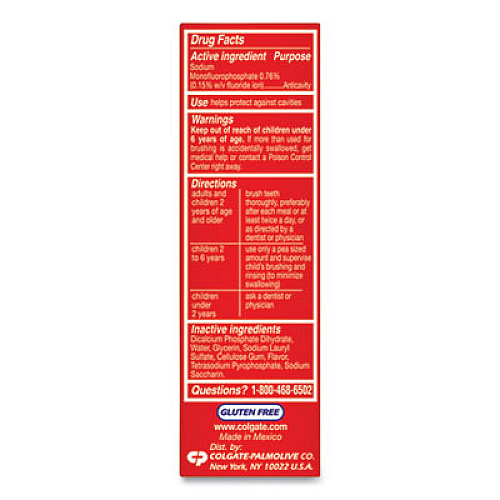 Colgate Cavity Protection Toothpaste, Regular Flavor, 1 oz Tube, 24/Carton (51111)