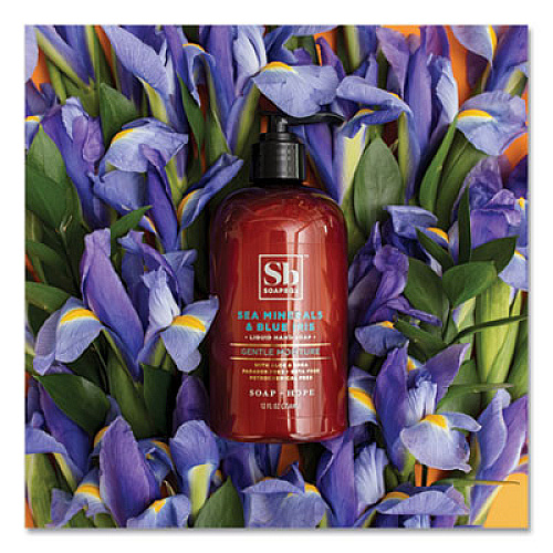 Soapbox Hand Soap, Sea Minerals and Blue Iris, 12 oz Pump Bottle (77148EA)