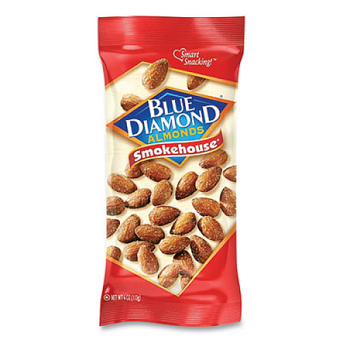 Blue Diamond Smokehouse Flavored Almonds, 4 oz Bag, 12 Bags/Box (BLU09918)