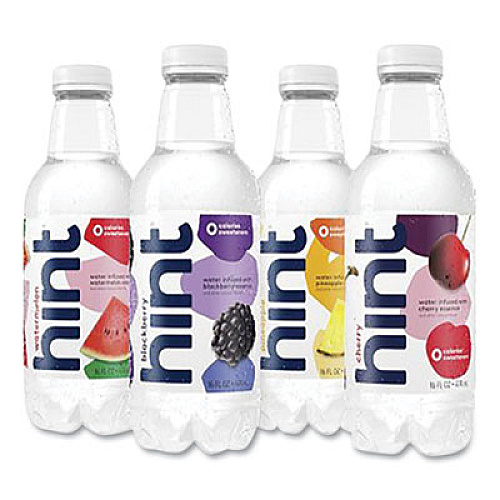 hint FLAVORED WATER VARIETY PACK, 3 BLACKBERRY, 3 CHERRY, 3 PINEAPPLE, 3 WATERMELON, 16 OZ BOTTLE, 12 BOTTLES/CARTON (24424151)