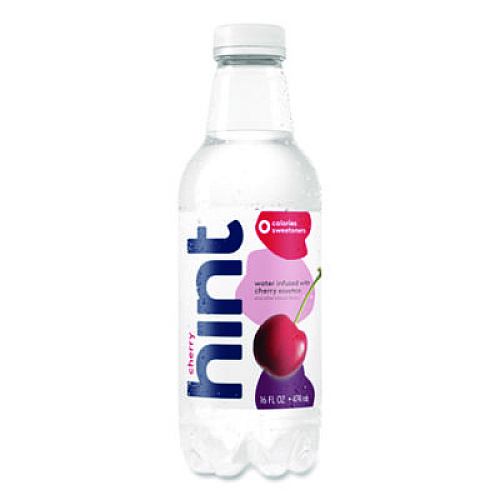 hint Flavored Water, Cherry, 16 oz Bottle, 12 Bottles/Carton (00157)