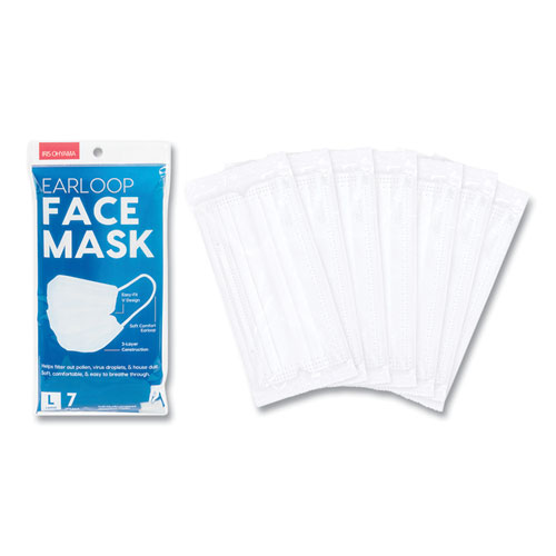 IRIS EARLOOP DISPOSABLE FACE MASK, WHITE, 7/PACK (24443428)