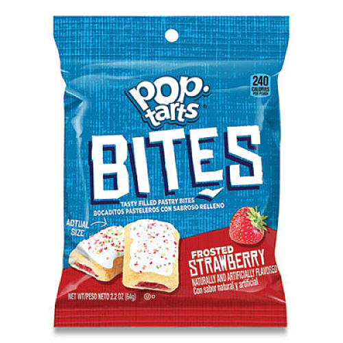 Kellogg's Pop Tarts Bites, Frosted Stawberry, 2.2 oz Bag, 6 Bags/Box (20314)