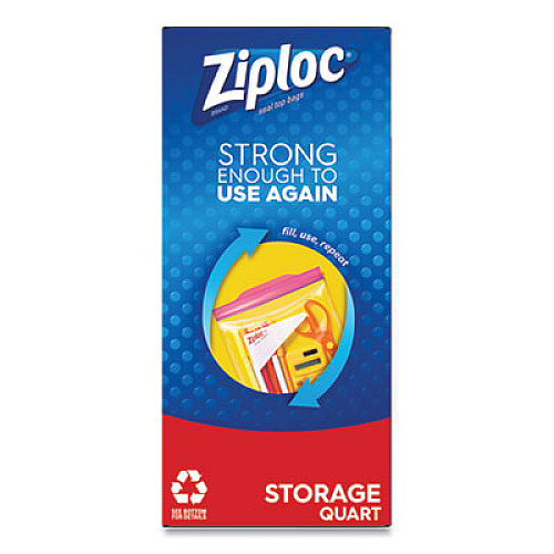 Ziploc SEAL TOP BAGS, 1 GAL, 10.75" X 10.56, CLEAR, 75/PACK, 2 PACKS/BOX (24442308)