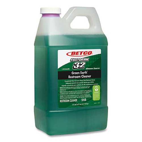 Betco FastDraw 32 Green Earth Restroom Cleaner, Citrus Floral, 2 L Bottle, 4/Carton (5484700)