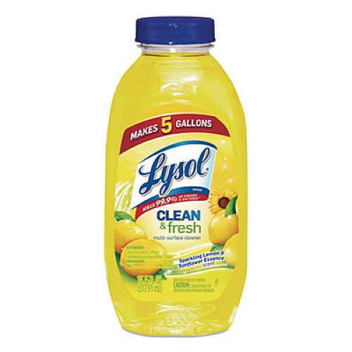 LYSOL Brand Clean and Fresh Multi-Surface Disinfectant Cleaner, Sparkling Lemon and Sunflower Essence, 10.75 oz Bottle, 20/Carton (93805CT)