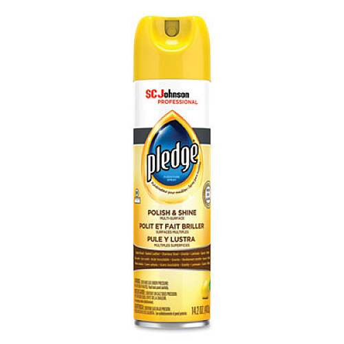 Pledge Furniture Polish, Lemon, 14.2 oz Aerosol Spray, 6/Carton (301168)