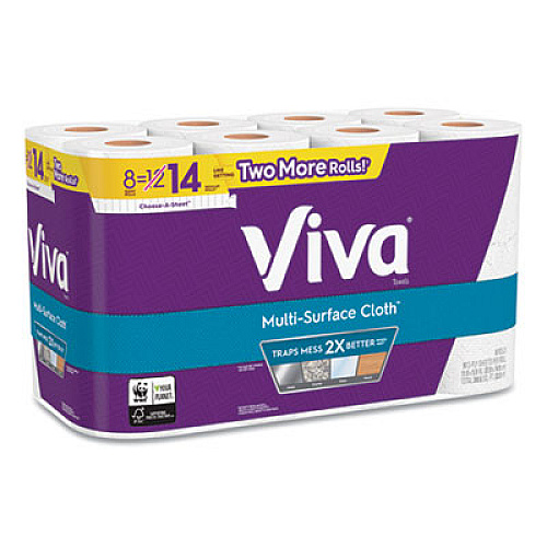 Viva Choose-A-Size Big Roll Towels, White, 11 X 6.2, 100/roll, 32 Roll/carton (49414)