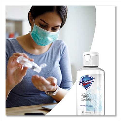 Safeguard Alcohol Hand Sanitizer Gel, 2 oz Flip-Cap Bottle, Fresh Clean Scent, 48/Carton (74439)