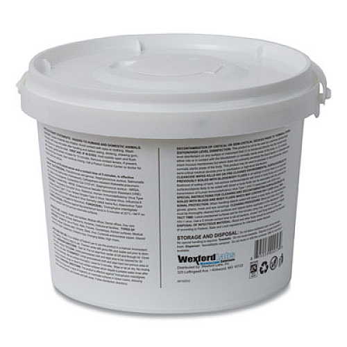 Wexford Labs CleanCide Disinfecting Wipes, 1-Ply, 8 x 5.5, Fresh Scent, White, 400/Tub, 4 Tubs/Carton (3130B400DCT)