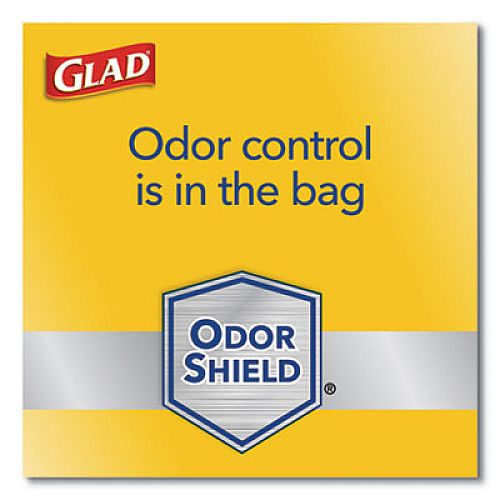 Glad ODORSHIELD TALL KITCHEN DRAWSTRING BAGS, 13 GAL, 18.3 MIC, 25.4" X 23.75", WHITE, 120/BOX (24401951)