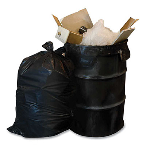 Berry Plastics Heavy-Duty Low-Density Wing Tie Contractor Bags, 42 gal, 3 mil, 32.75" x 45.13", Black, 20 Bags/Roll, 4 Rolls/Carton (WTCON42GAL)