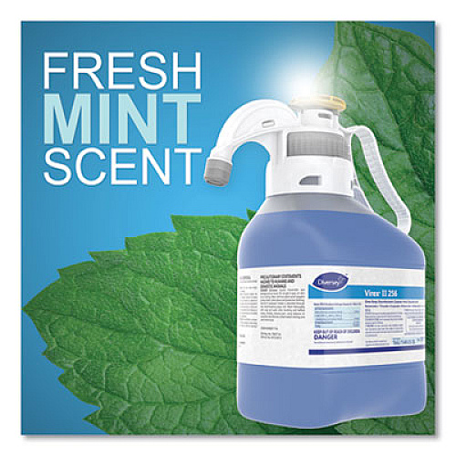 Diversey Virex II 256 One-Step Disinfectant Cleaner Deodorant, Mint Scent, 1.4 L SmartDose, 2/Carton (5019317)