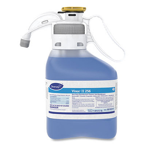 Diversey Virex II 256 One-Step Disinfectant Cleaner Deodorant, Mint Scent, 1.4 L SmartDose, 2/Carton (5019317)