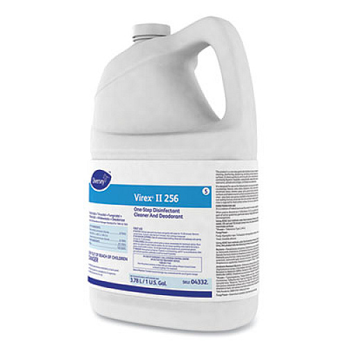 Diversey Virex II 256 One-Step Disinfectant Cleaner Deodorant Mint, 1 gal, 4 Bottles/CT (04332)