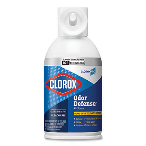 Clorox Commercial Solutions Odor Defense, Wall Mount Refill, Clean Air, 6 oz Aerosol Spray, 12/Carton (31710)