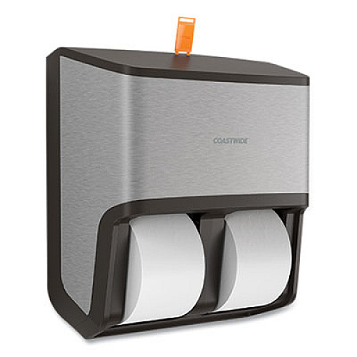 Coastwide Professional J-Series Quad Bath Tissue Dispenser, 13.52 x 7.51 x 14.66, Black Metallic (24405513)