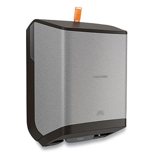 Coastwide Professional J-Series Auto-Cut Hardwound Paper Towel Dispenser, 12.32 x 9.34 x 16.67, Black/Metallic (24405516)