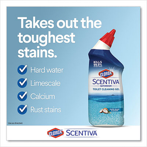 Clorox Scentiva Manual Toilet Bowl Cleaner, Pacific Breeze and Coconut, 24 oz Bottle (31788EA)