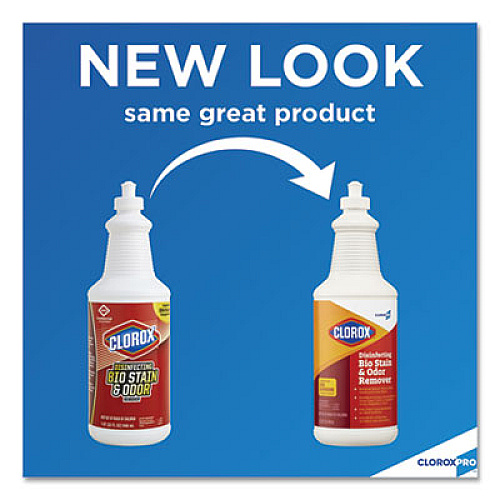 Clorox Disinfecting Bio Stain and Odor Remover, Fragranced, 32 oz Pull-Top Bottle, 6/CT (31911)