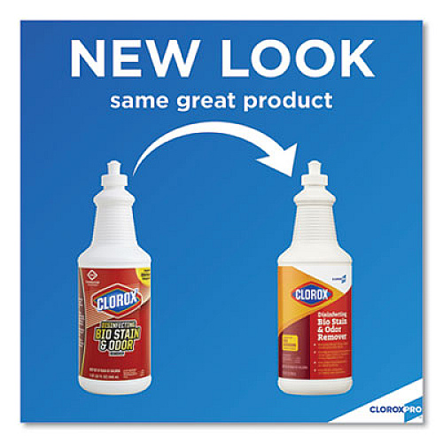 Clorox Disinfecting Bio Stain and Odor Remover, Fragranced, 32 oz Pull-Top Bottle (31911EA)