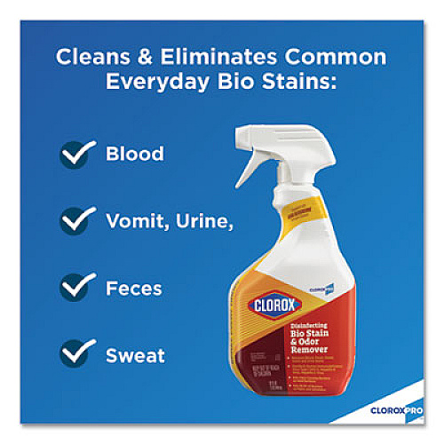 Clorox Disinfecting Bio Stain and Odor Remover, Fragranced, 32 oz Pull-Top Bottle (31911EA)