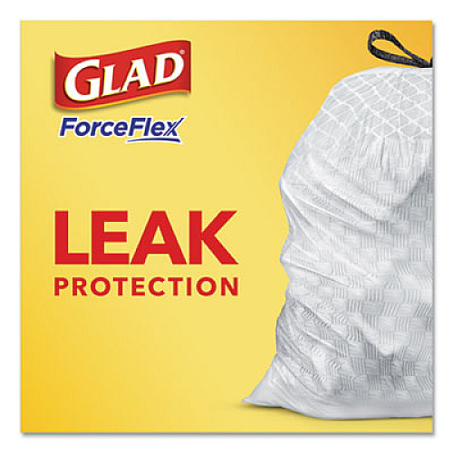 Glad ODORSHIELD WITH FEBREZE, 13 GAL, 0.72 MIL, 25.75" X 11.75", WHITE, 110/BOX (24401952)