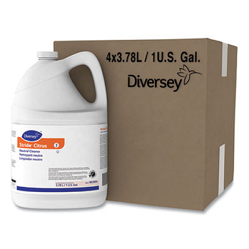 Diversey Stride Neutral Cleaner, Citrus, 1 gal, 4 Bottles/Carton (903904)