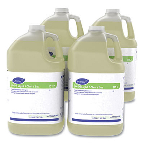 Diversey Suma Light D1.2 Hand Dishwashing Detergent, Citrus, 1 gal Container, 4/Carton (957229280)