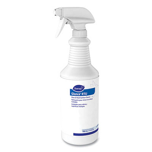 Diversey Glance Glass and Multi-Surface Cleaner, Liquid, 32 oz Spray Bottle, 12/Carton (04554)