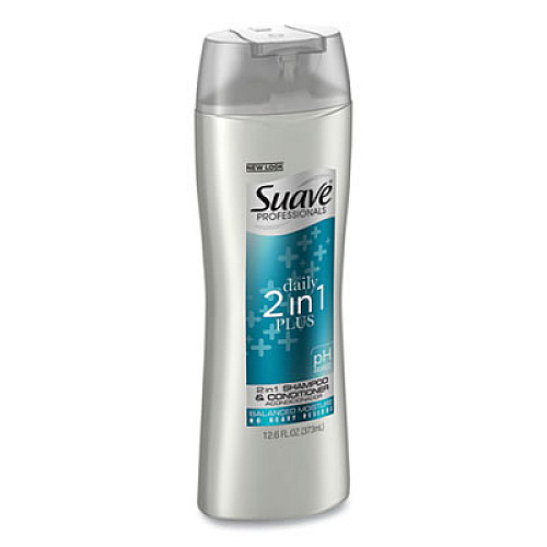 Diversey Suave Shampoo Plus Conditioner, 12.6 Oz Bottle (CB737964CT)