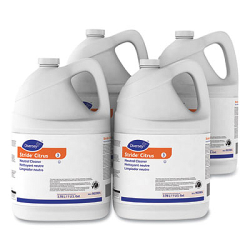 Diversey Stride Neutral Cleaner, Citrus, 1 gal, 4 Bottles/Carton (903904)