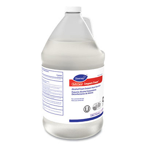 Diversey Soft Care Impact Foam Alcohol Instant Foam Hand Sanitizer, 1 gal Bottle, Alcohol Scent, 4/Carton (101104202)