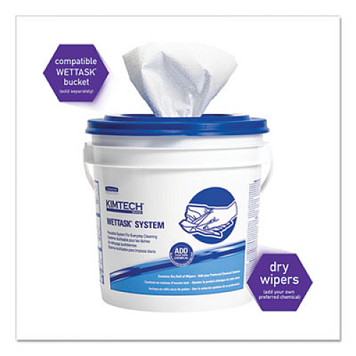WypAll Power Clean Wipers for Disinfectants, Sanitizers and Solvents WetTask Customizable Wet Wiping System 250/Roll, 6 Roll/Carton (53850)