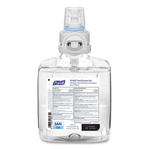 PURELL VF PLUS Hand Sanitizer Gel, 1,200 mL Refill Bottle, Fragrance-Free, For CS8 Dispensers, 2/Carton (789902)
