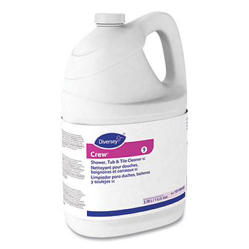 Diversey Crew Concentrated Shower/Tub/Tile Cleaner, Fresh Scent, 1 gal Bottle, 4/Carton (101100486)
