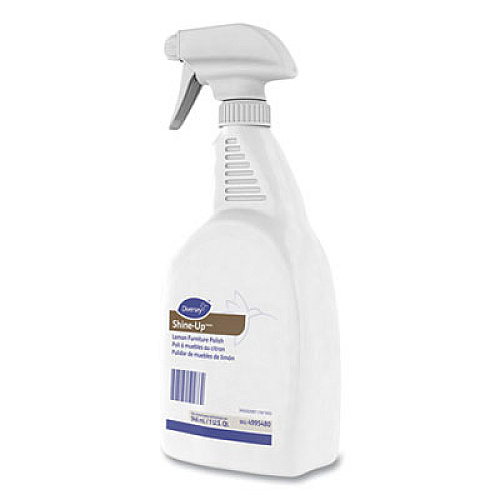 Diversey Shine-Up Furniture Cleaner, Lemon Scent, 32 oz, Trigger Spray Bottle, 12/Carton (4995480CT)