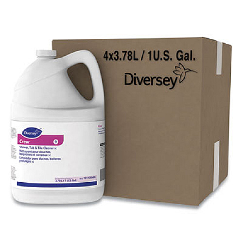 Diversey Crew Concentrated Shower/Tub/Tile Cleaner, Fresh Scent, 1 gal Bottle, 4/Carton (101100486)