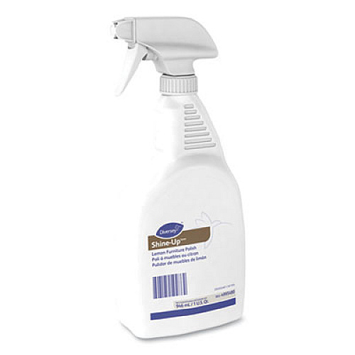 Diversey Shine-Up Furniture Cleaner, Lemon Scent, 32 oz, Trigger Spray Bottle, 12/Carton (4995480CT)