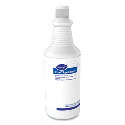 Diversey Crew Super Blue Mild Acid Bowl Cleaner, Citrus, 32 oz Squeeze Bottle, 12/Carton (94476081)