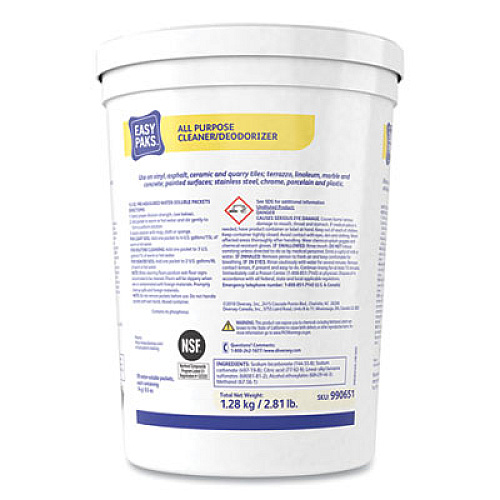 Easy Paks All-Purpose Cleaner/Deodorizer, 90 .5 oz Packets/Tub, 2 Tubs/Carton (990651)