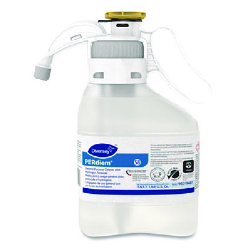Diversey PERdiem Concentrated General Cleaner with Hydrogen Peroxide, Fragrance-Free, 1.4 L SmartDose, 2/Carton (95019481)