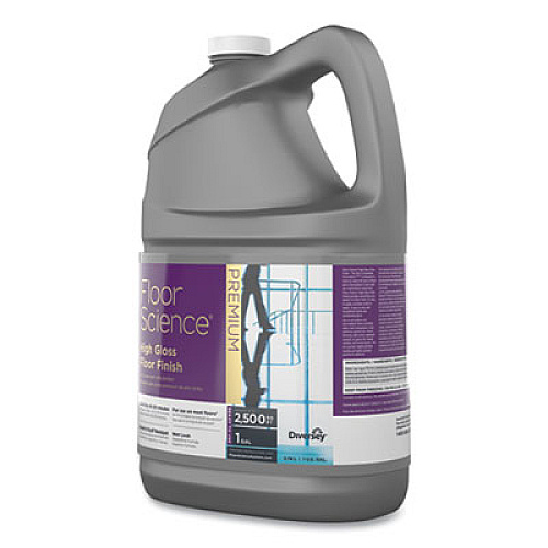 Diversey Floor Science Premium High Gloss Floor Finish, Clear Scent, 1 gal Container,4/CT (CBD540410)