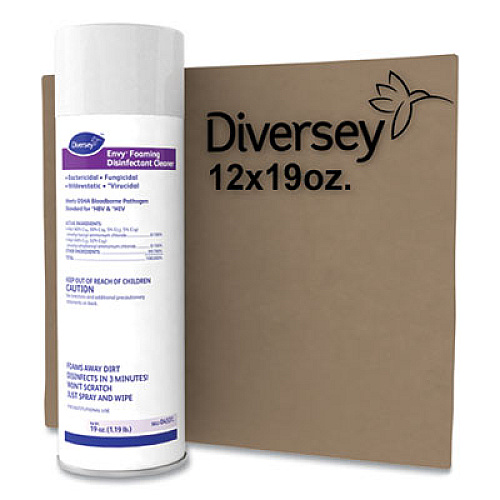 Diversey Envy Foaming Disinfectant Cleaner, Lavender Scent, 19 oz Aerosol Spray, 12/Carton (04531)