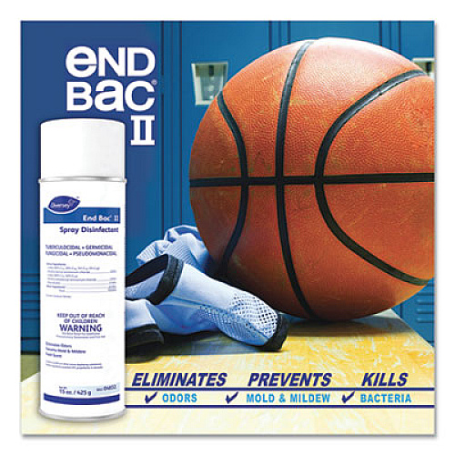Diversey End Bac II Spray Disinfectant, Fresh Scent, 15 oz Aerosol Spray, 12/Carton (04832)