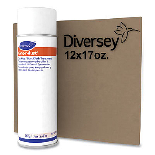 Diversey Conq-r-Dust Dust Mop/Dust Cloth Treatment, Amine Scent, 17 oz Aerosol Spray, 12/Carton (904751)
