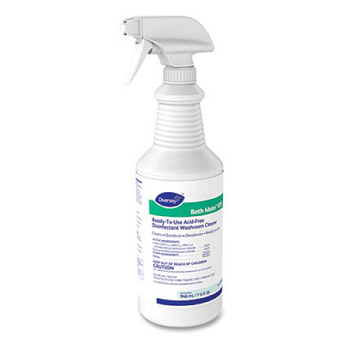 Diversey Bath Mate Acid-Free RTU Disinfectant/Cleaner, Fresh, 32 oz Spray Bottle, 12/Carton (5516217)