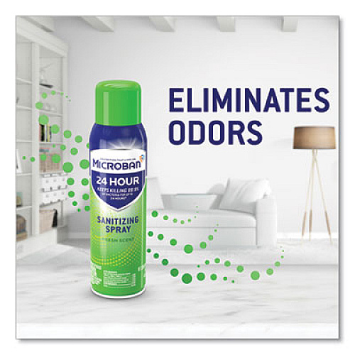 Microban 24-Hour Disinfectant Sanitizing Spray, Fresh Scent, 12.5 oz Aerosol Spray, 6/Carton (48774)